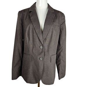 NEW Worthington Brown Heather Blazer Size 12, 2 Button Closure 2 Pockets Classic